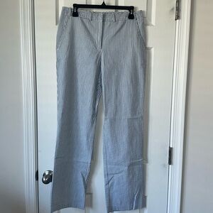 Taylor NewYork white and sky, blue striped pants siz 8tall bootcut goodcondition